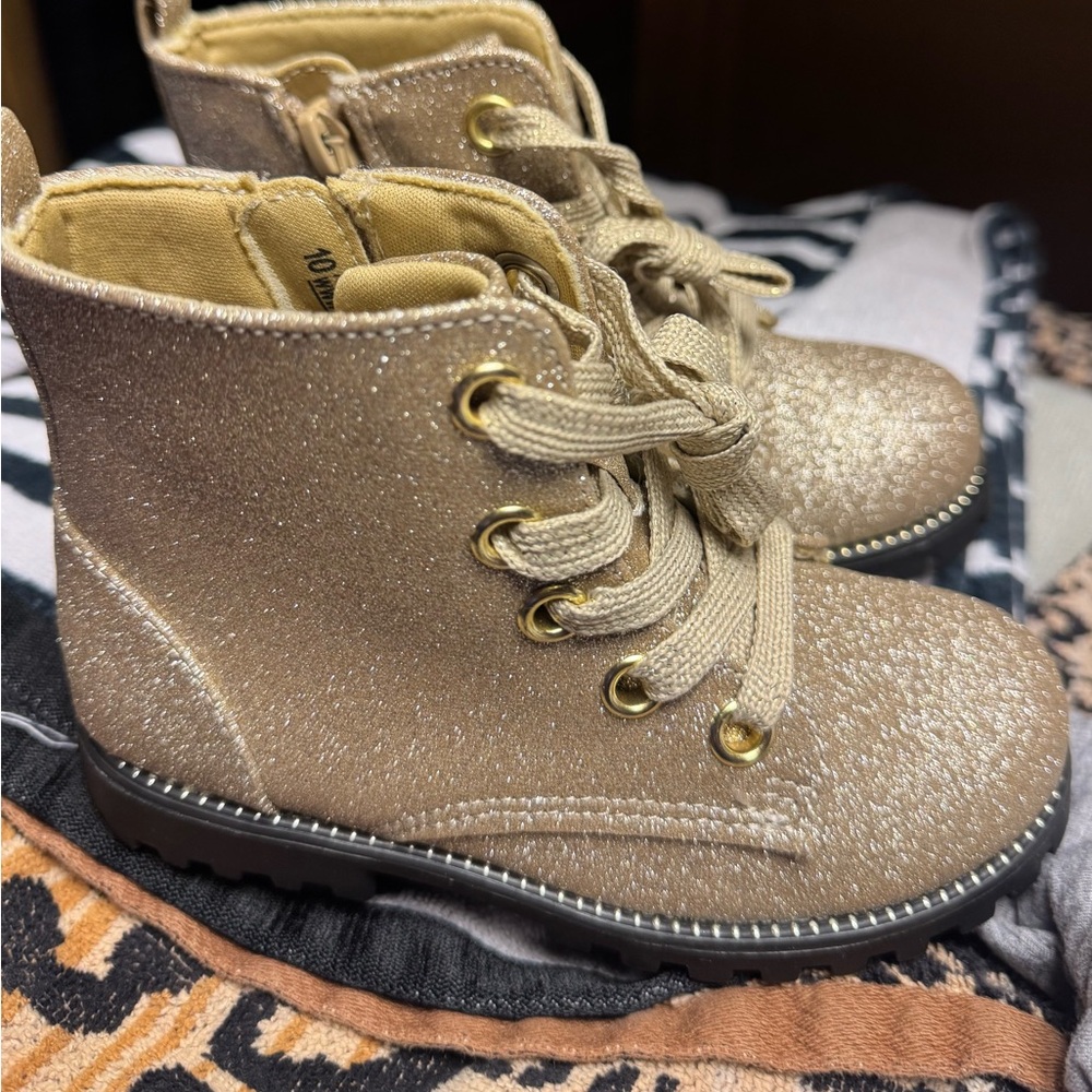 Rachel Zoe Glittery Gold Kids Boots